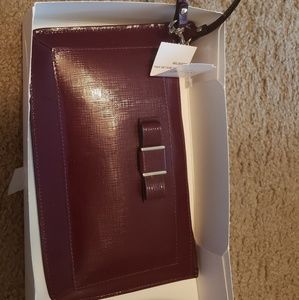 BRAND NEW Coach Burgundy bow wristlet